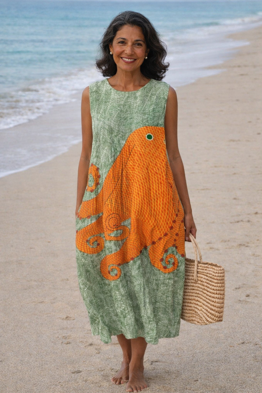 Teresa | Robe midi style océan