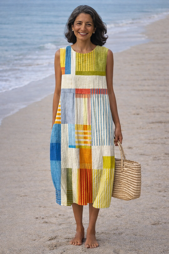 Eve | Robe midi géométrique