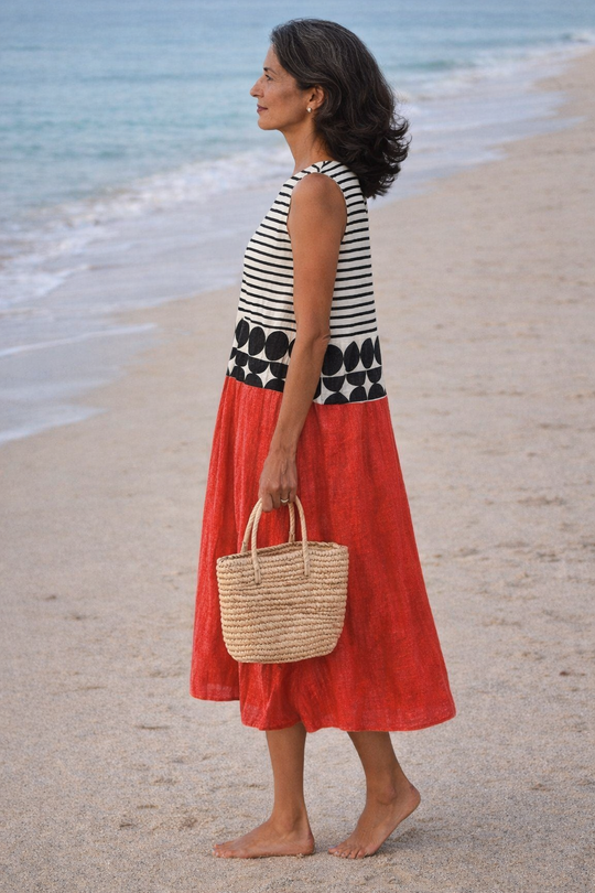 Juana | Robe midi rayée