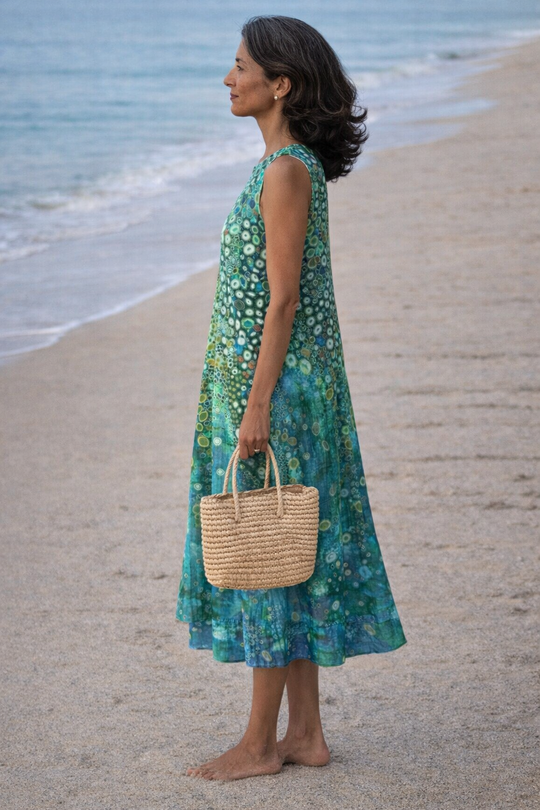 Zara | Robe midi imprimée récif