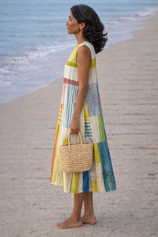 Eve | Robe midi géométrique