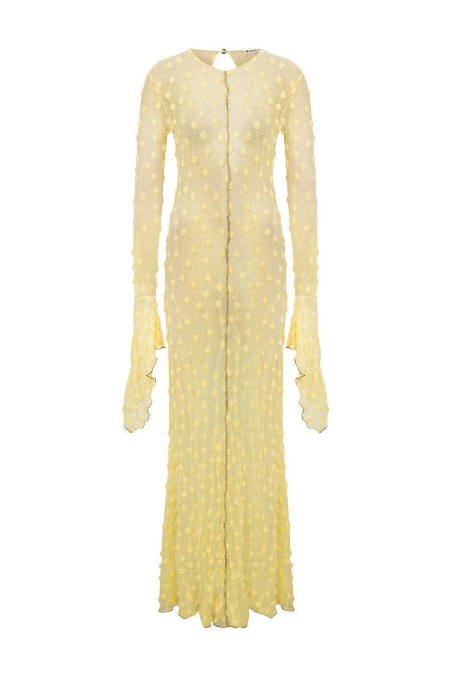 Lou | Robe jaune en dentelle