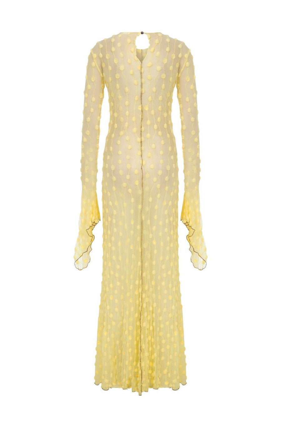 Lou | Robe jaune en dentelle