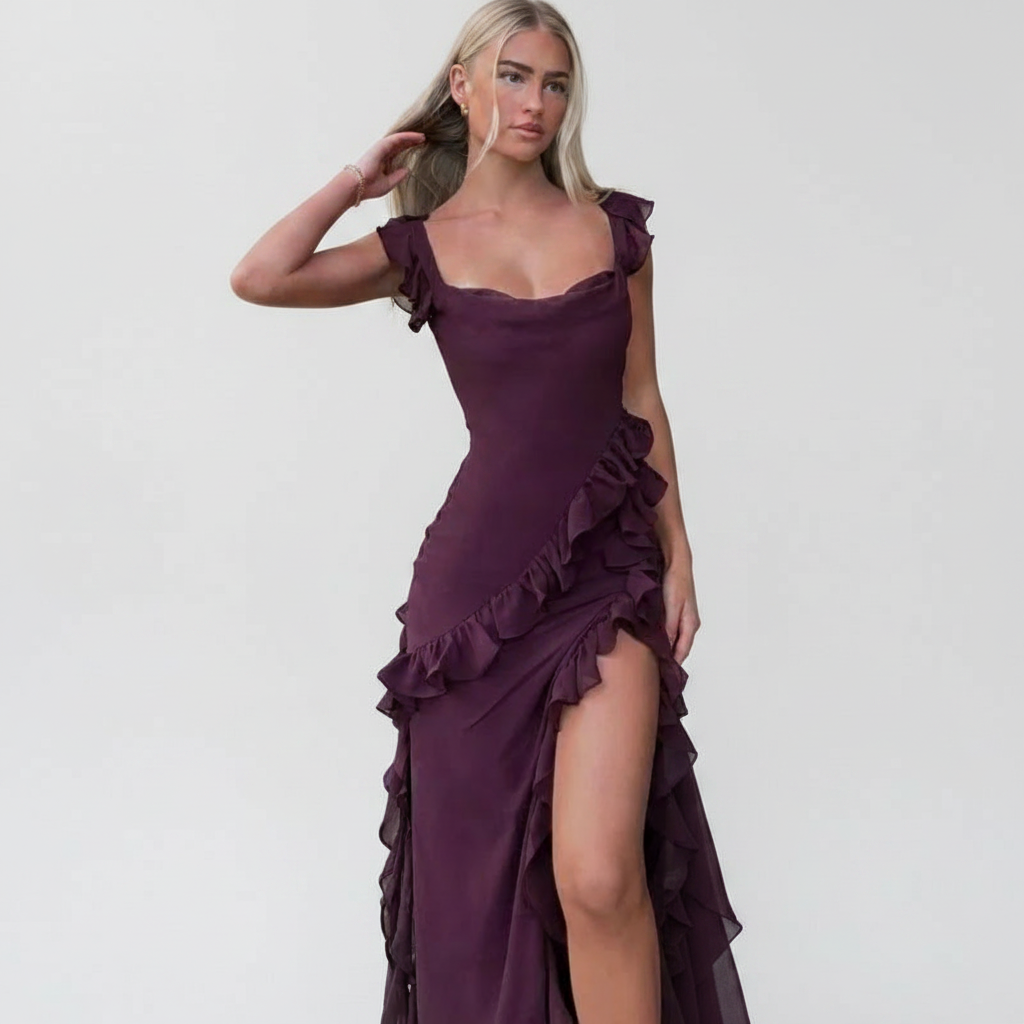 Iris | Robe violette torsadé