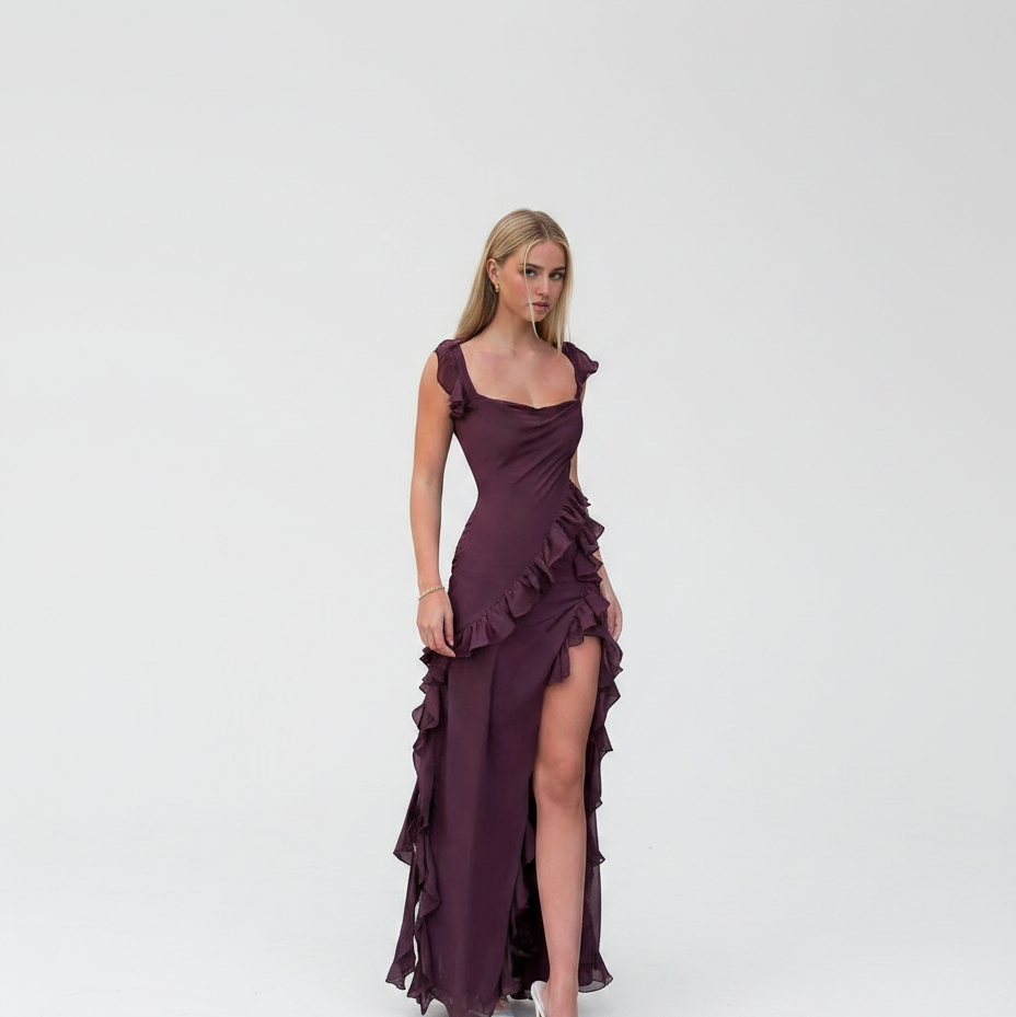 Iris | Robe violette torsadé